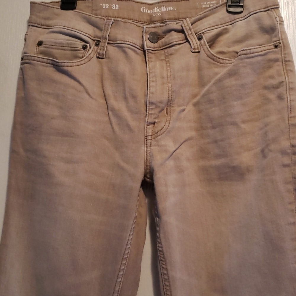 Khaki denim jeans